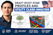 draft root zone profiles and utility clash analysis layouts