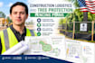 design construction logistics and tree protection fencing plans