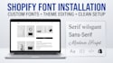 do shopify fonts installation