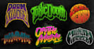 create trippy stoner doom psychedelic metal logo design
