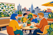 make flat vector illustrations for you