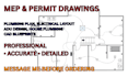 do architectural permit drawing mep plan blueprint plumbing plan
