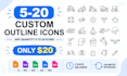 design custom minimalist outline icons