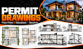 draft residential permit drawing sets and site plans in autocad