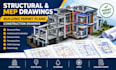 structural mep drawing  building and construction drawings
