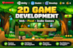 create a 2d game, web game, or indie game using unity, godot or gdevelop