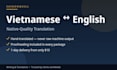 translate between vietnamese and english with native quality