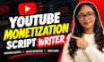 write unique youtube script and video script writing