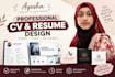 design a professional modern CV or resume