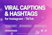 write instagram captions with trending hashtags for growth