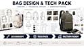 design full latest backpack tech pack, handbag, bag, wallet, bag concept design