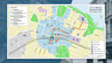 do wayfinding map, pedestrian map, route visualization, navigation and land use