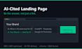 build an ai visible landing page with GEO setup