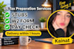 do stubs , adp and w2 payrool 1040 1099