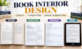 do book interior design, book layouts and typesettting ebook formatting