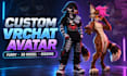 create custom furry vrchat avatar, 3d model, rigging and texture