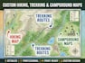 design hiking route map, backpacking map, trekking map and campground map