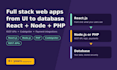 be your full stack developer with react node js and PHP