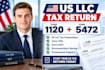 prepare US llc tax return 1120 and 5472