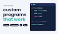 build custom python, javascript, c and cpp programs