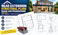 design rear extension structural plans, beams and foundation