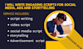 write engaging social media scripts, ads and promotional content