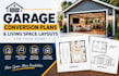draw garage conversion plans and living space layouts