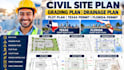 civil site plan grading plan drainage plan plot plan texas permit florida permit