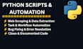 write python scripts for automation web scraping and bug fixing
