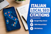 do 30 local italian SEO citations for google maps ranking