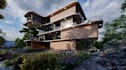 render 3d structure,cantilevered architecture,3d masonry facades, faculties, fbx