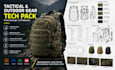 create tactical gear tech pack, utility bag tech pack, outdoor equipment design