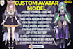 make furry vtuber model, vrchat nsfw avatar,vrm 3d model, animaze vseeface setup