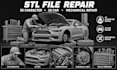 do stl file repair, edit obj file, custom 3d model file modification, fix mesh