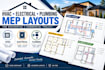 draw hvac electrical and plumbing mep layouts