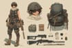 draw 2d game art military character design