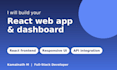 build a responsive react web app and admin dashboard