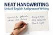 write your assignment in neat handwriting urdu and english