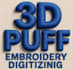 create puff embroidery digitizing logo design digital download