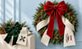 design custom christmas wreath sashes and bows with realistic mockups
