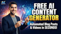 build an automated ai content generator for blogs and products using free API