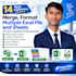 merge, format multiple excel file and sheets