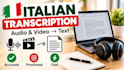 accurately transcribe italian audio e video