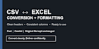 convert CSV to excel or excel to CSV and format your data
