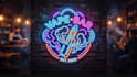 design neon style vape logo for vape bar