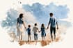 make watercolor family portrait