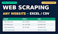 do web scraping and data extraction to excel or csv