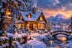 create a beautiful winter with a cozy christmas house
