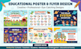 do educational poster and flyer designing for school kids