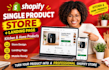 build shopify single product store, landing page design for product store